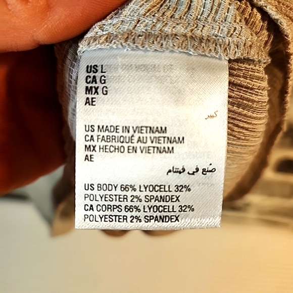 Womens Alfani Blouse Large Short Sleeved Neutral Tone Rouch Front Collar Busines - Picture 4 of 8